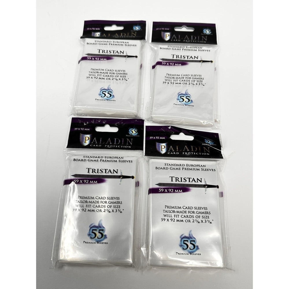 Lot of 4 Paladin Tristan European Board Game Card Sleeves 59x92mm NEW